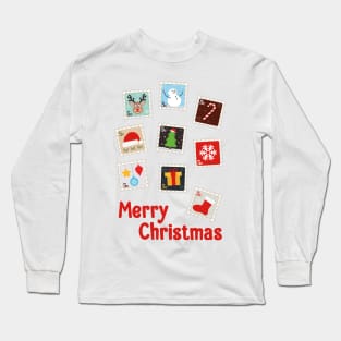 Cute Postage Stamps | Christmas Gift Idea Long Sleeve T-Shirt
